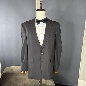 Men’s Alexandre London Gray Jacket Blazer Pinstripe Notch Lapel 100% Wool 42L